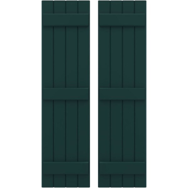 Ekena Millwork Americraft 4-Board, 3 Batten Exterior Real Wood Joined Board-n-Batten Shutters, ARW401BB414X77FGH, PR ARW401BB414X77FGH - main